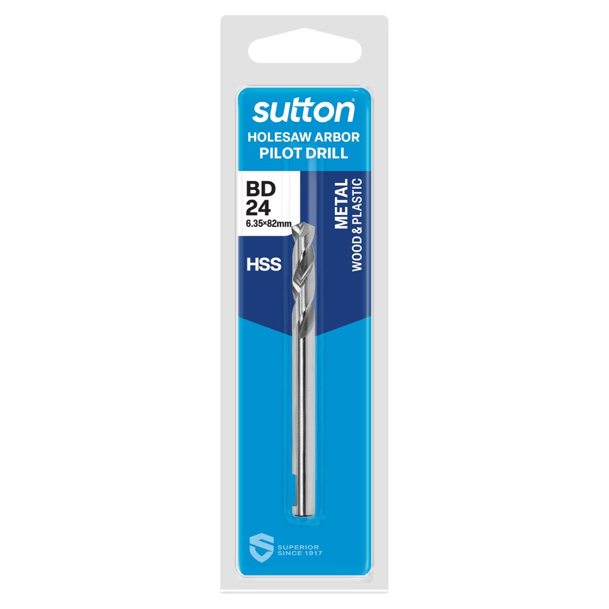 Sutton Holesaw Arbor Pilot Drill 6.35x82mm (Each)