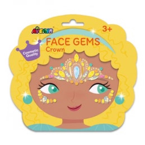 Avenir Face Gems Crown for adornments on face, body, nails, and hair, suitable for ages 3 and up.