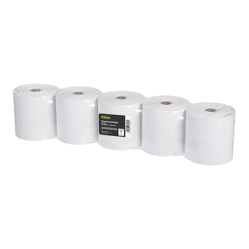 Okin Thermal Roll BPA Free 80 x 80mm Pack of 5