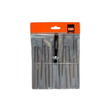 Bahco Needle File Set Smooth Cut Unhandled 140mm Pack of 12 (Set)