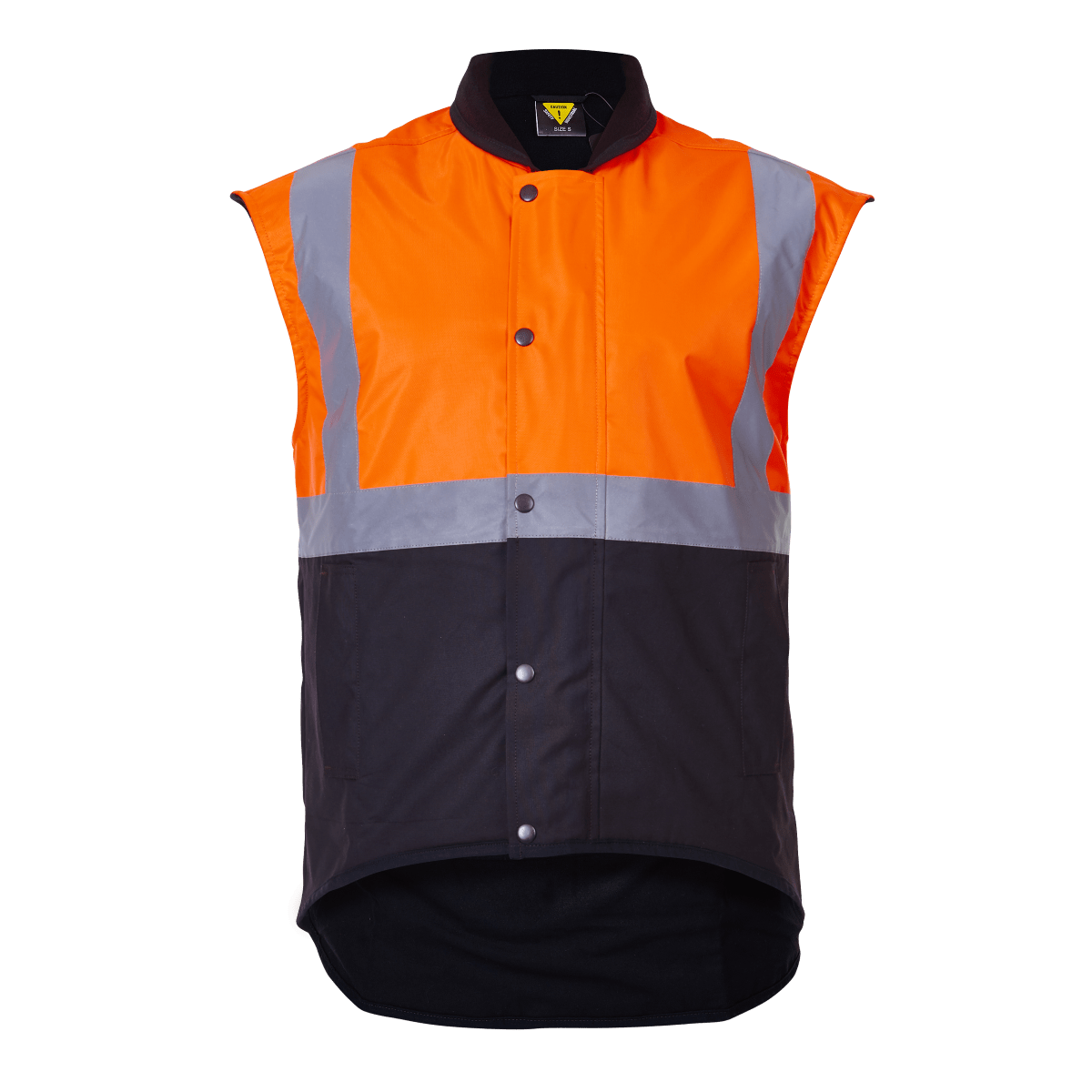 Caution Day/Night Oilskin Vest, PCO1340 (Each) - Flu Ora/Brwn - M