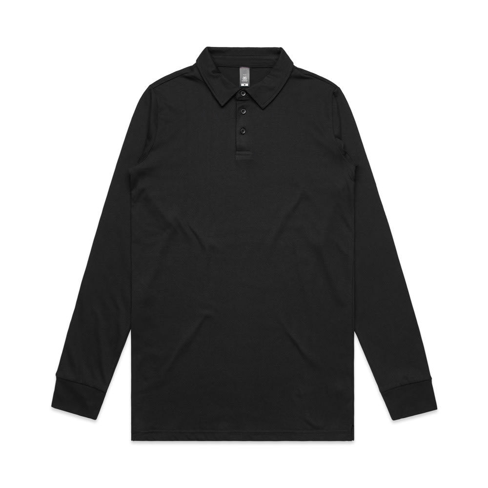 AS Colour, Chad Long Sleeve Polo 5404 - Black - M