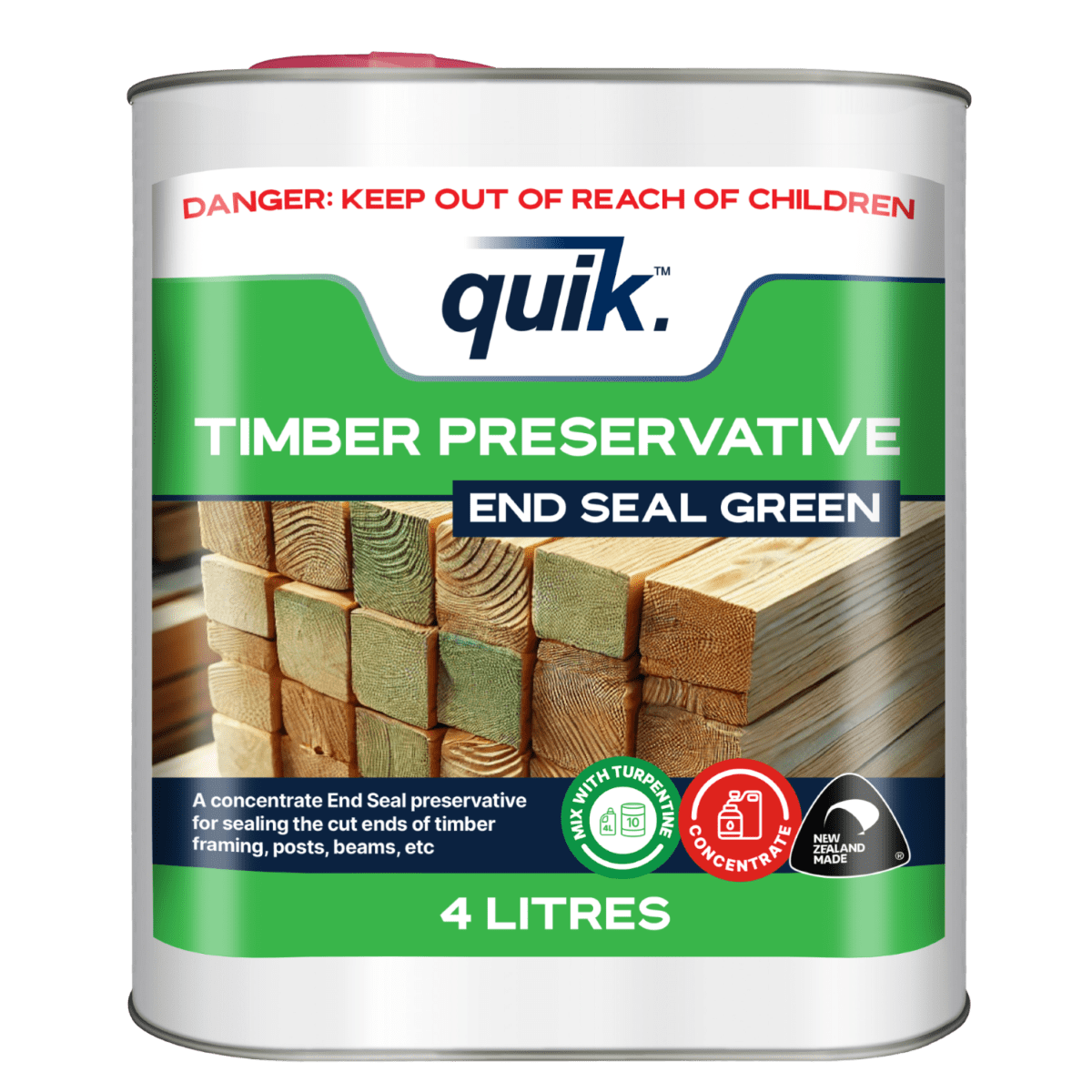 Quik Timber Preservative End Seal Green 4L