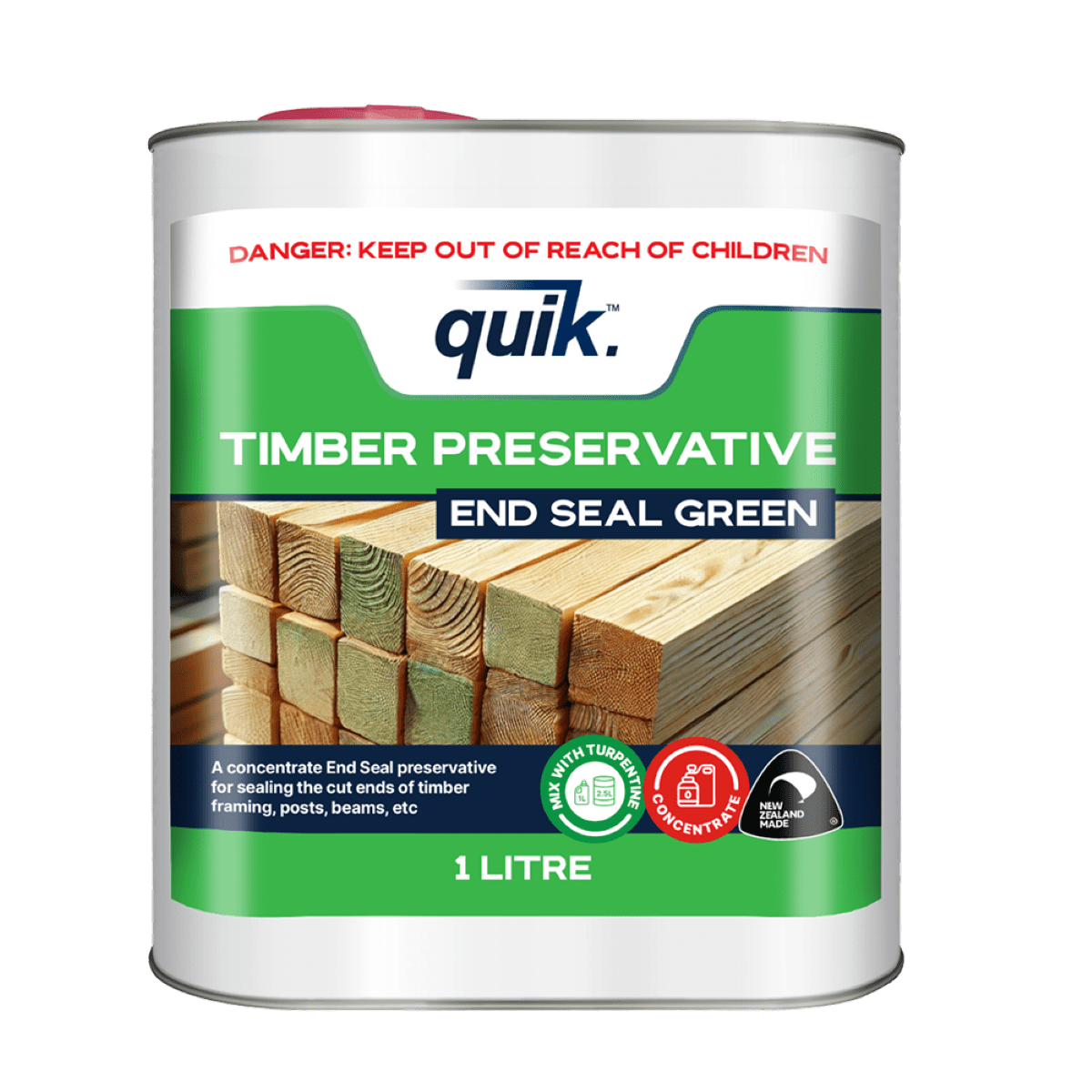 Quik Timber Preservative Endseal Green Concentrate 1L
