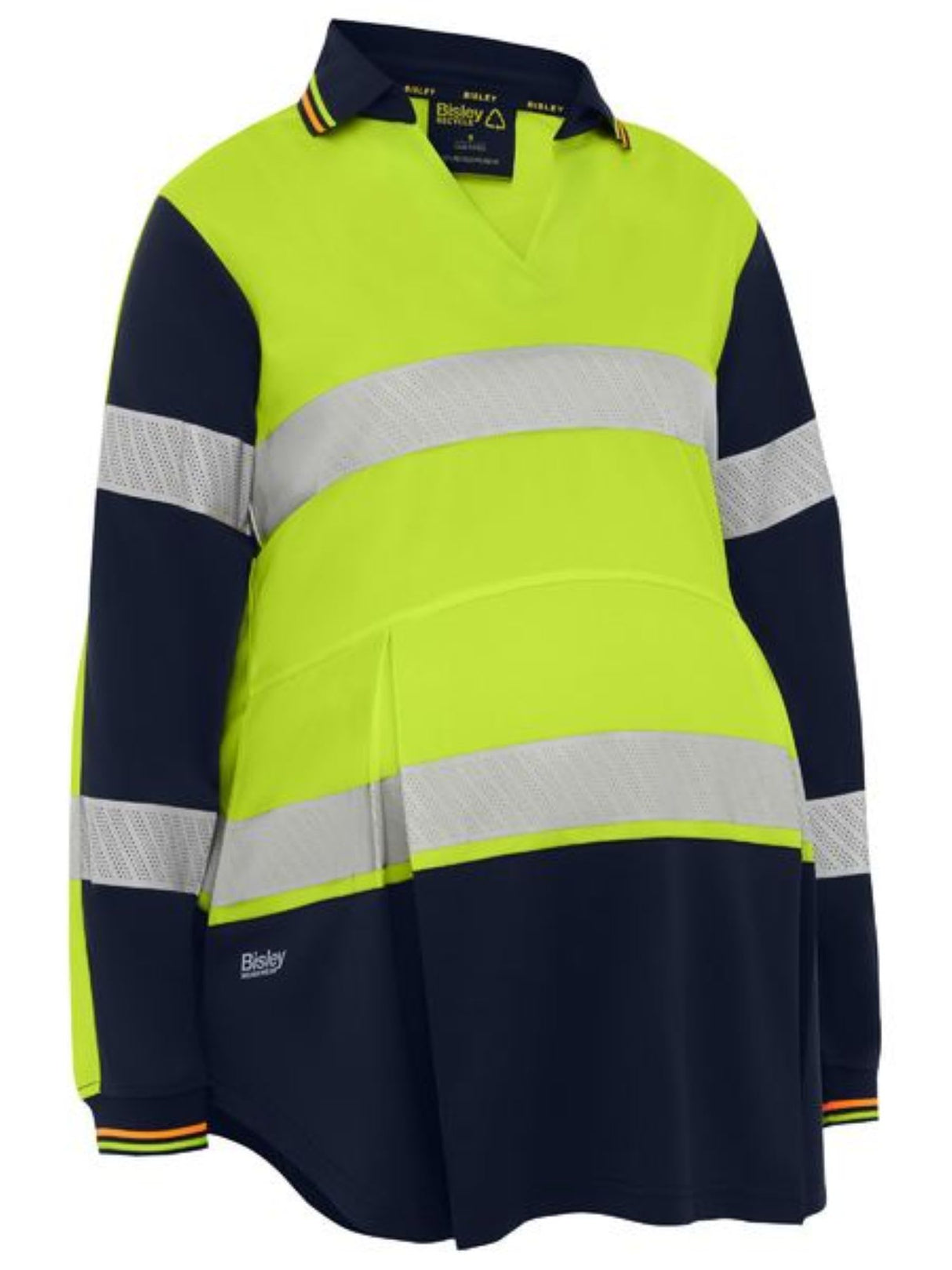 Bisley Women's Taped Maternity Polo, BKLM6225T (Each) - Yellow/Navy - 10
