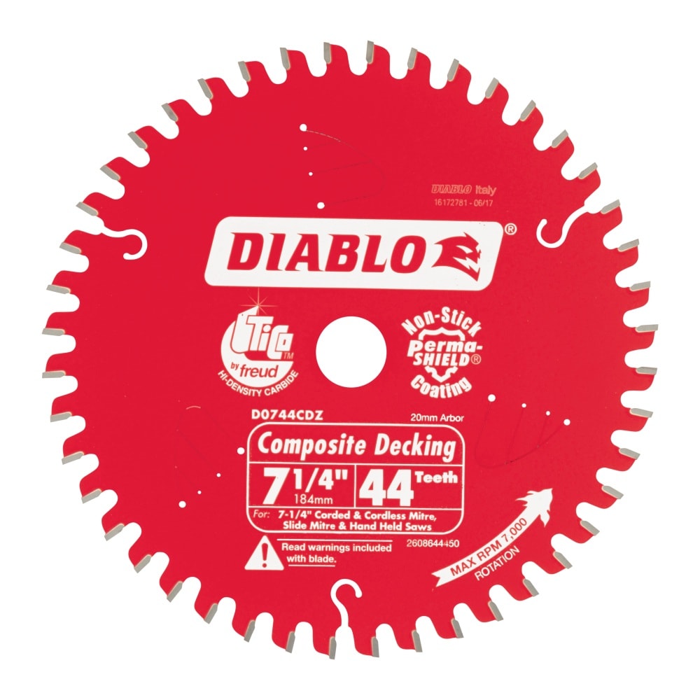 Diablo 44T Composite Decking Saw Blade 7.25"/184mm (Each)