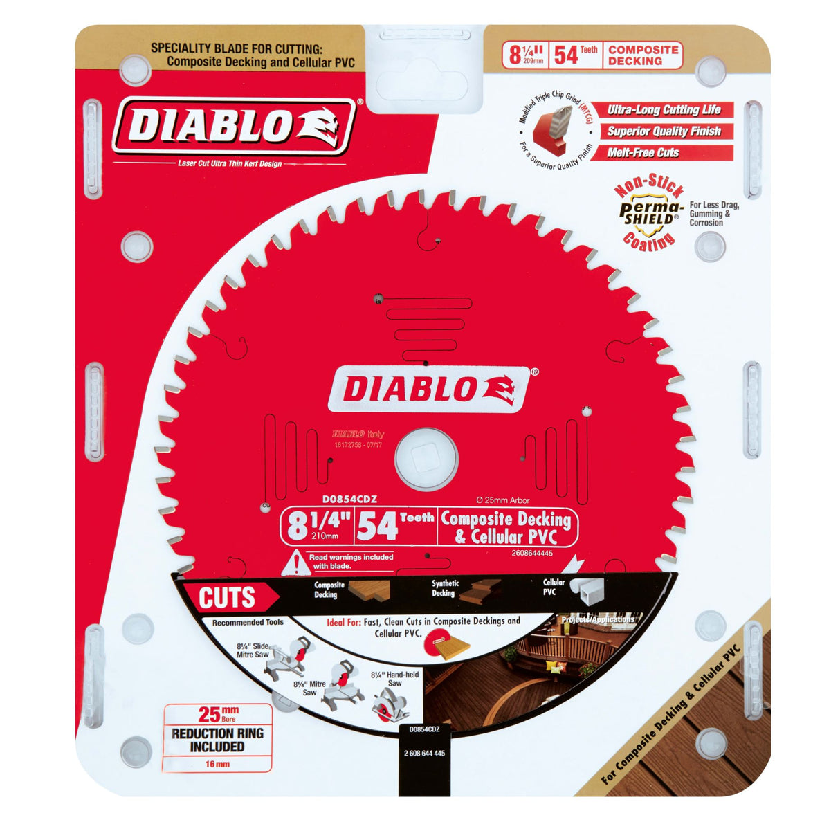 Diablo 54T Composite Decking Saw Blade 8.25"/209mm (Each)