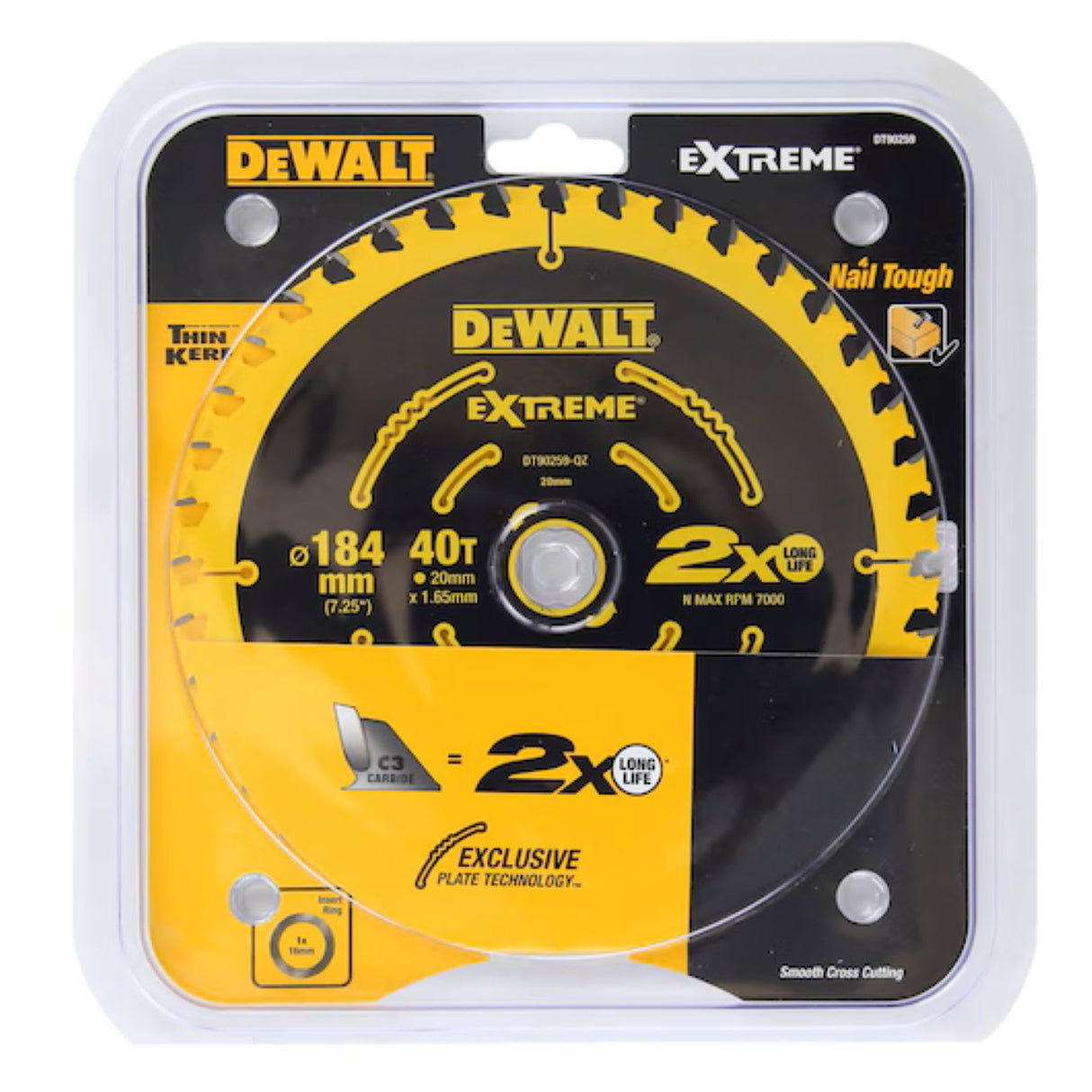Dewalt Elite Circular Saw Blade 40T 184 x 20/16mm