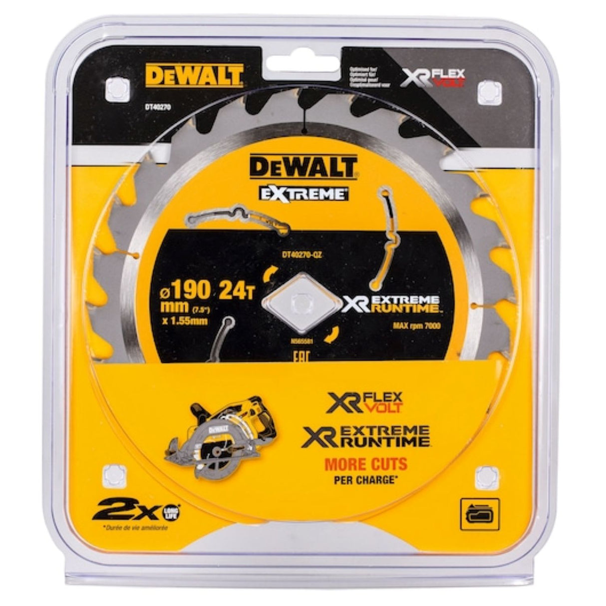DeWalt XR Extreme Runtime Circular Saw Blade 24T 190mm