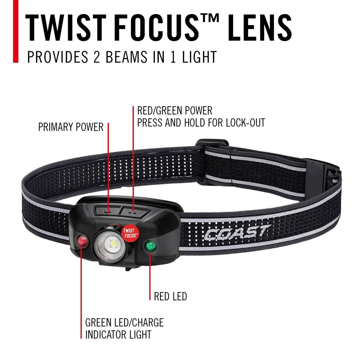 Coast Rechargeable LED Headlamp FLX40R