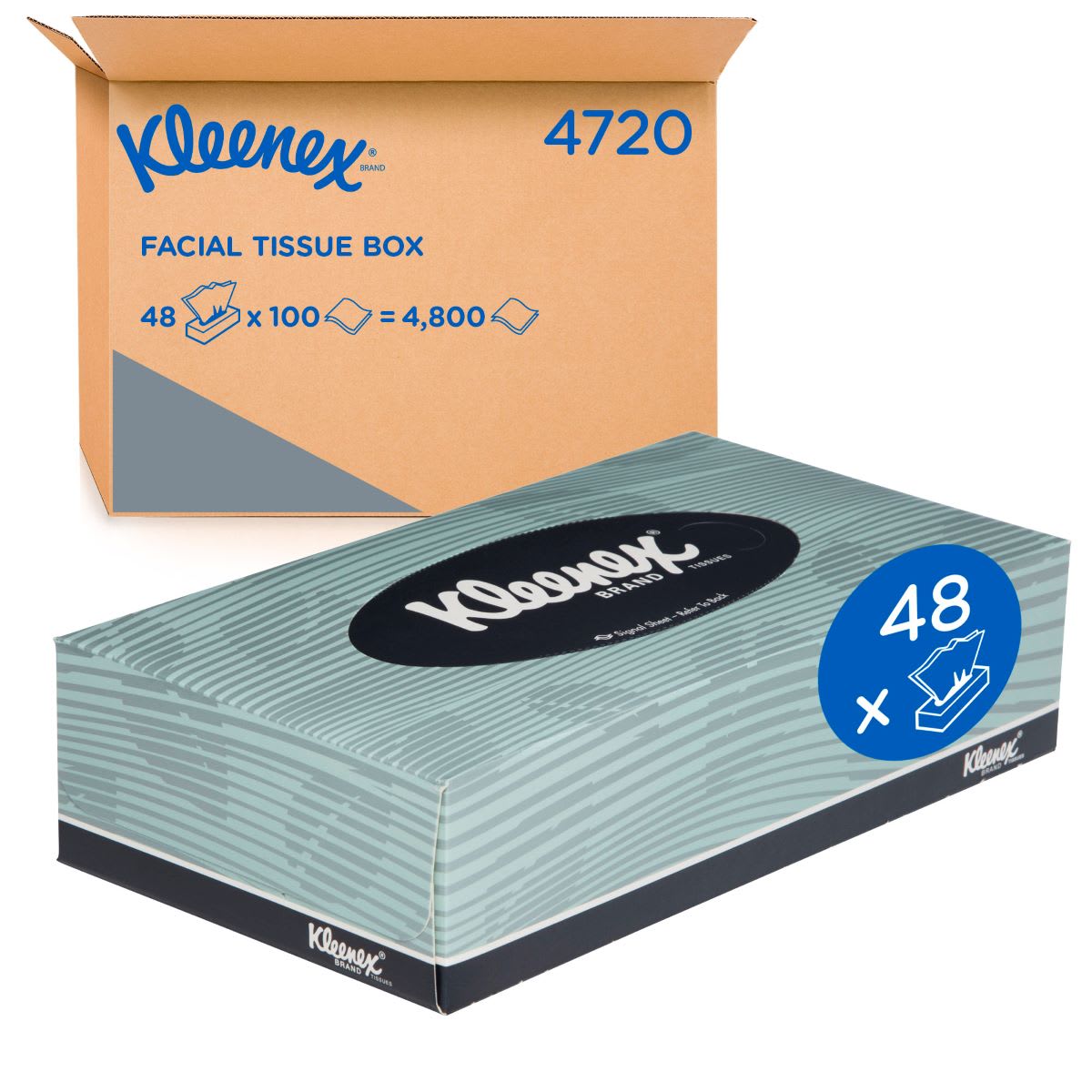 Facial Tissues 100 Sheets (Carton of 48) - Kleenex
