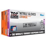 TGC Nitrile Gloves Powder Free Hi-Vis Orange Medium Pack of 100