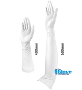 TGC Xtra Long Nitrile Gloves Powder Free Grey 400mm, XL (Pack of 40)