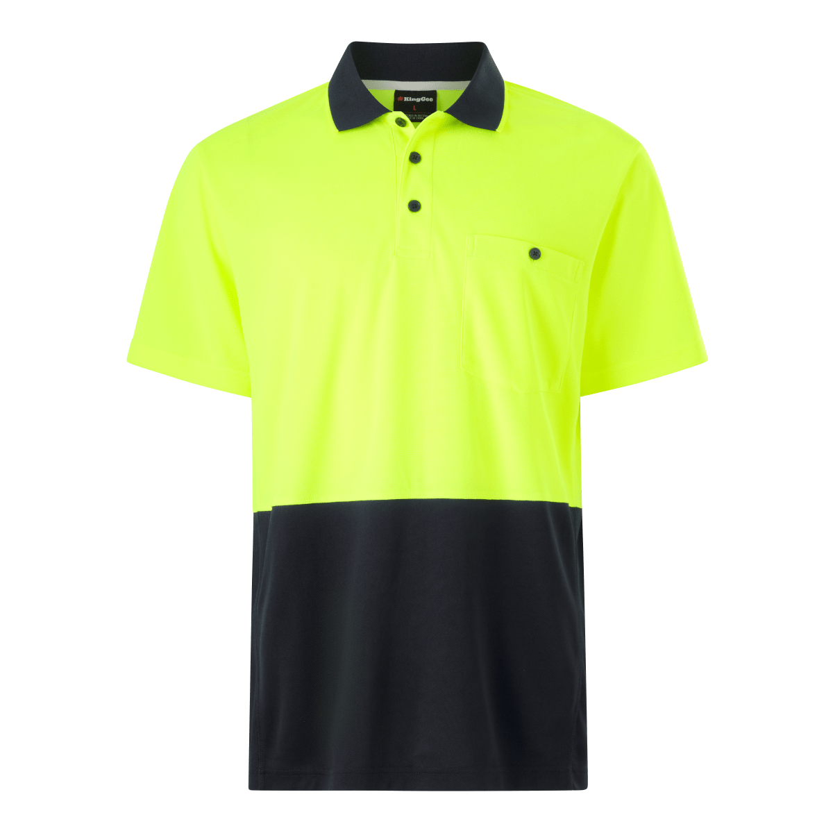 KingGee, Day Only Polo, K54929 (Each) - Yellow/Navy