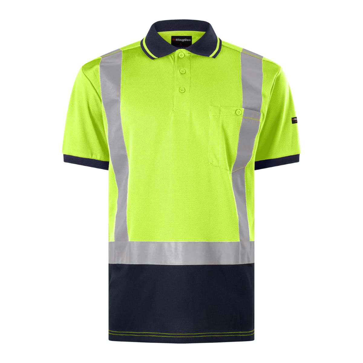 KingGee, Micromesh Polo, K54039 (Each) - Yellow/Navy