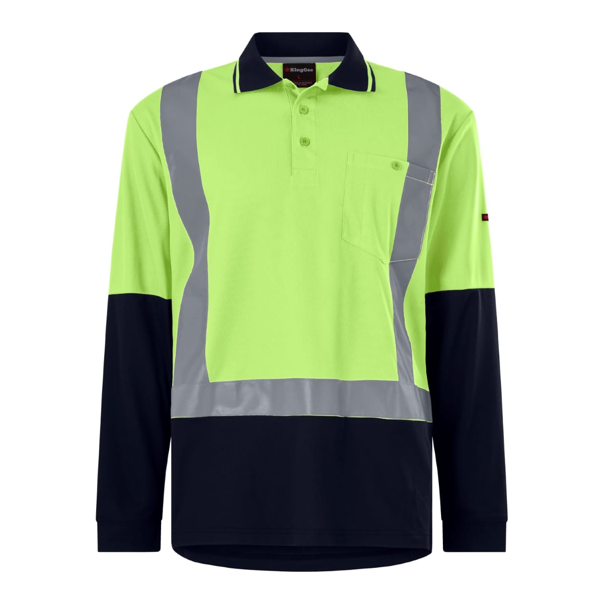 KingGee, Micromesh Polo, K54625 (Each) - Yellow/Navy
