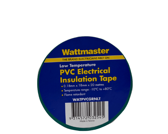Wattmaster Green PVC Electrical Tape 18mm x 20m