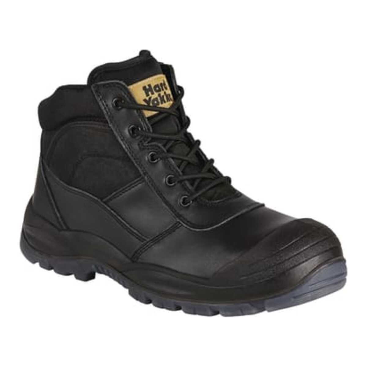 Hard Yakka,Y60125 Utility Zip Sided Safety Boot 4 - 14 (Pair) - Black - 10