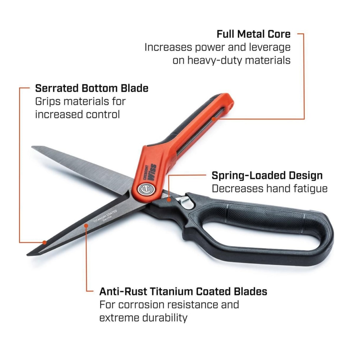 Crescent 11" Single Ring Tradesman Shears 14 x 5 x 4mm