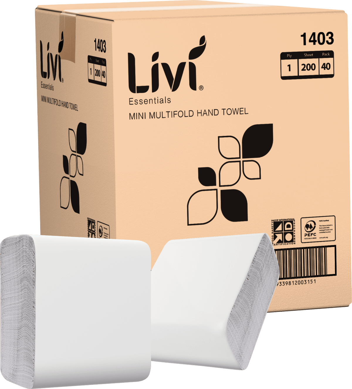 Everyday 1 Ply Mini Multifold Paper Towel 200 Sheets (Carton of 40 Packs) - Livi