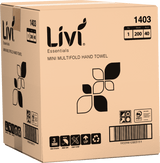 Everyday 1 Ply Mini Multifold Paper Towel 200 Sheets (Carton of 40 Packs) - Livi