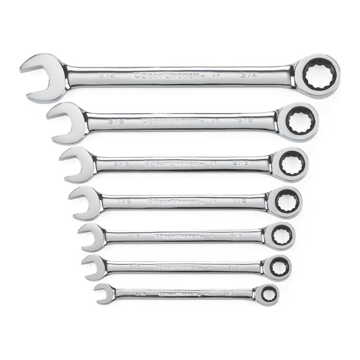 GearWrench 12Pt SAE Ratcheting Wrench Set 286 x 284 x 26mm 7 (Piece)