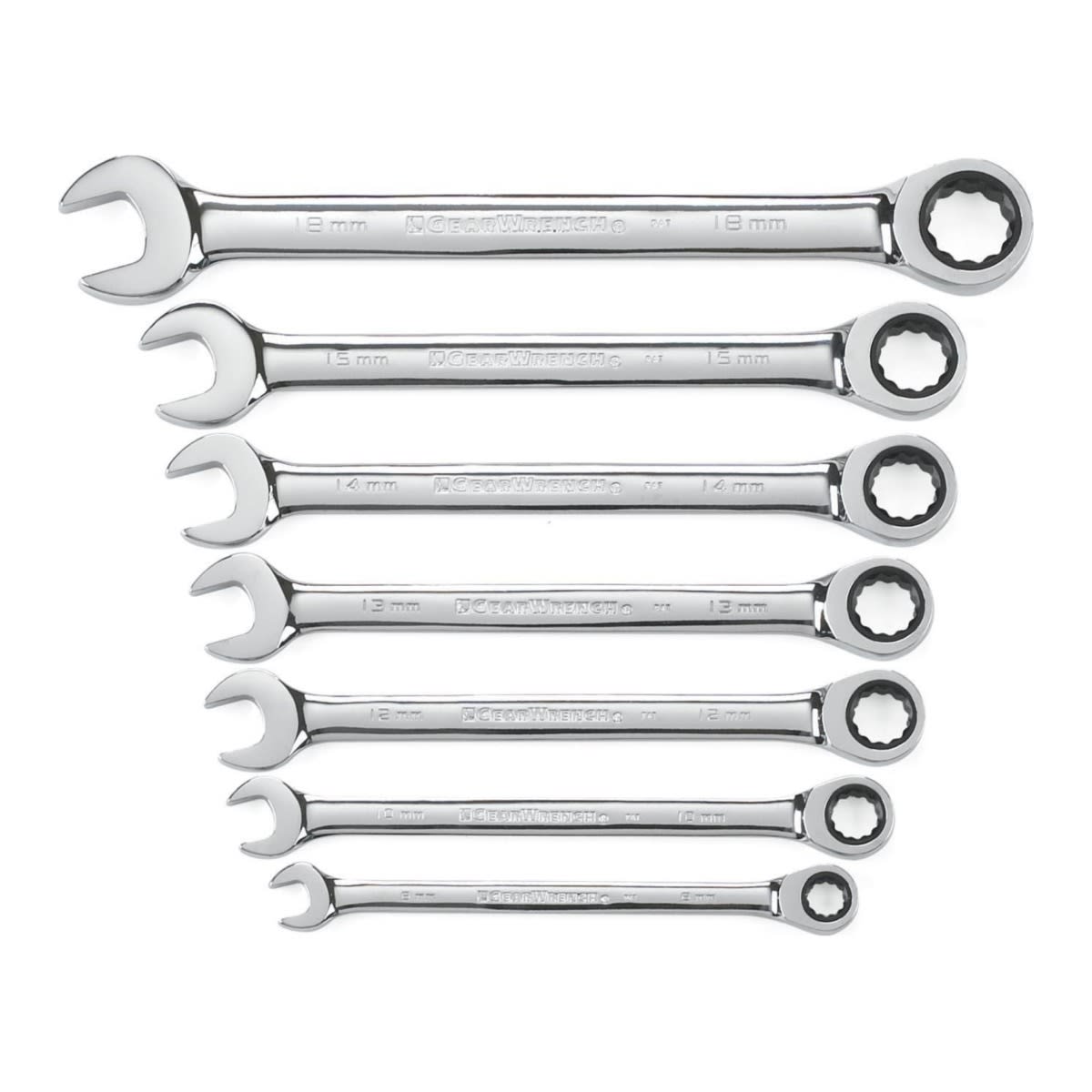 Gearwrench 12Pt Metric Ratcheting Wrench Set 290 x 292 x 36mm 7 (Piece)