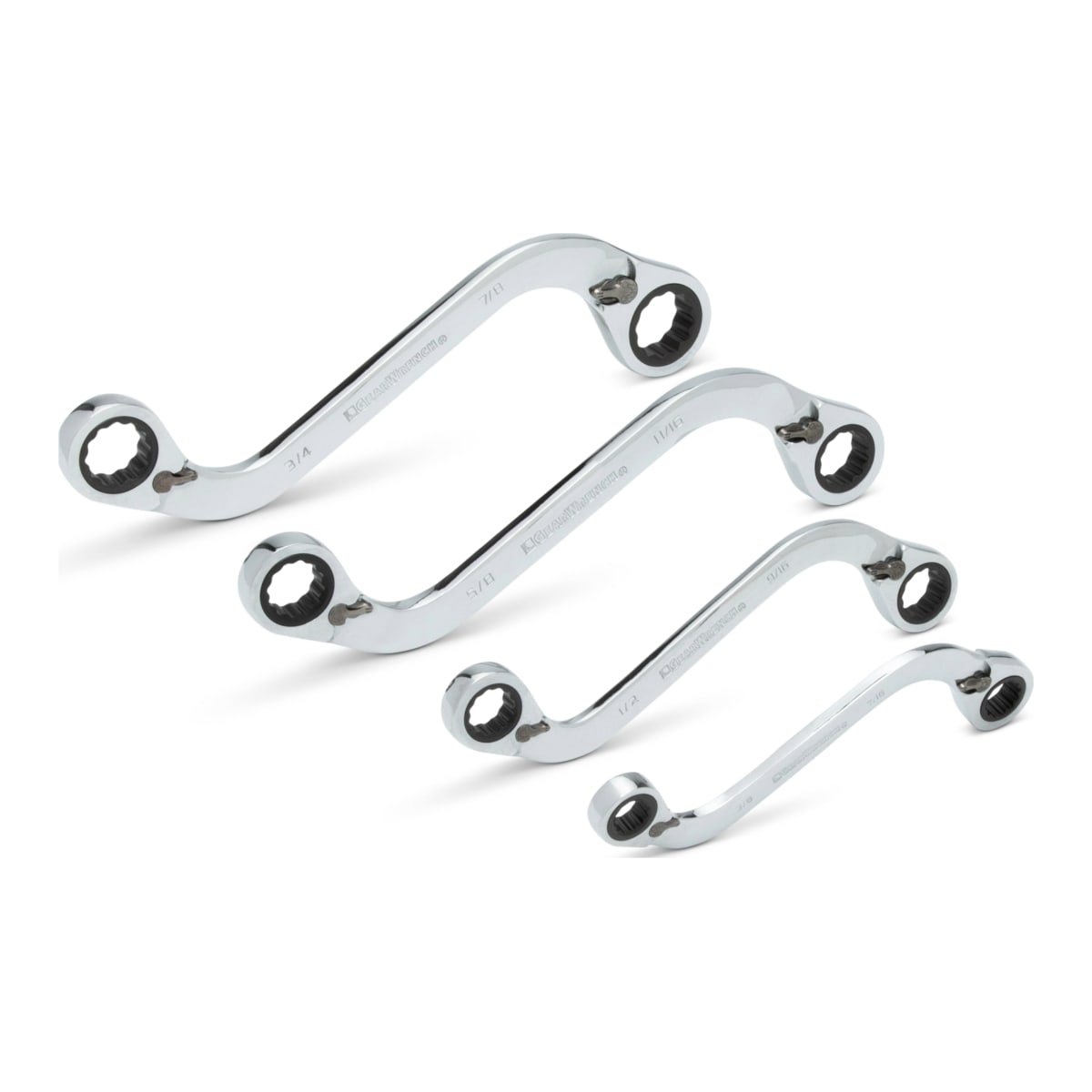 GearWrench 12Pt S-Shape Ratcheting Wrench Set 25 x 35 x 32mm 4 (Piece)
