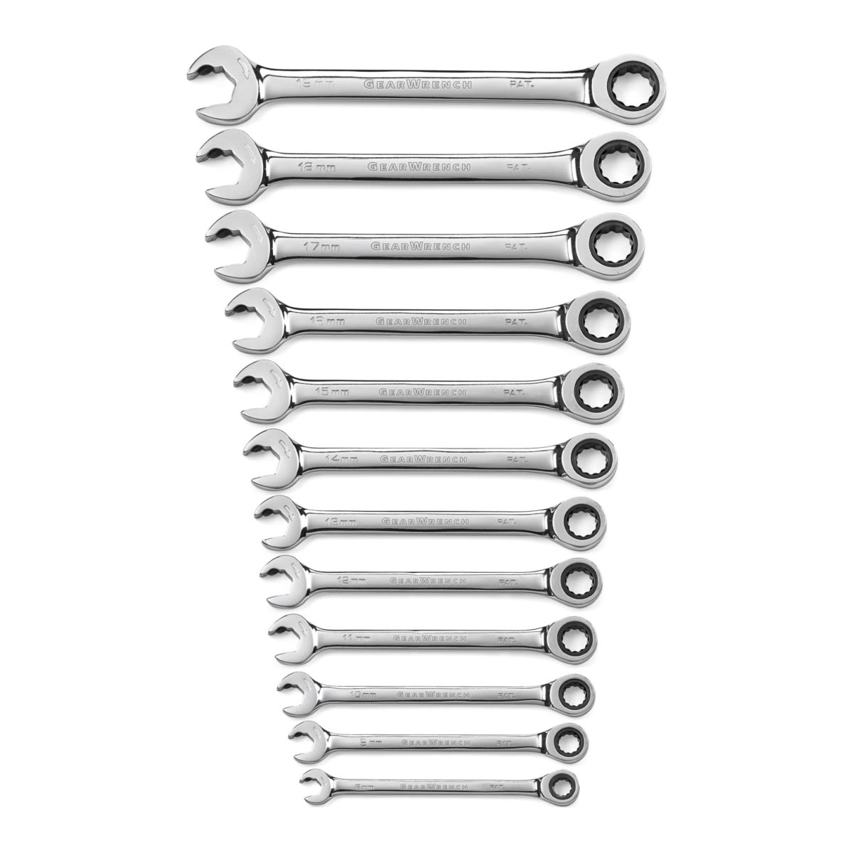 GearWrench Open End Ratcheting Wrench Set 290 x 250 x 43mm 12 (Piece)