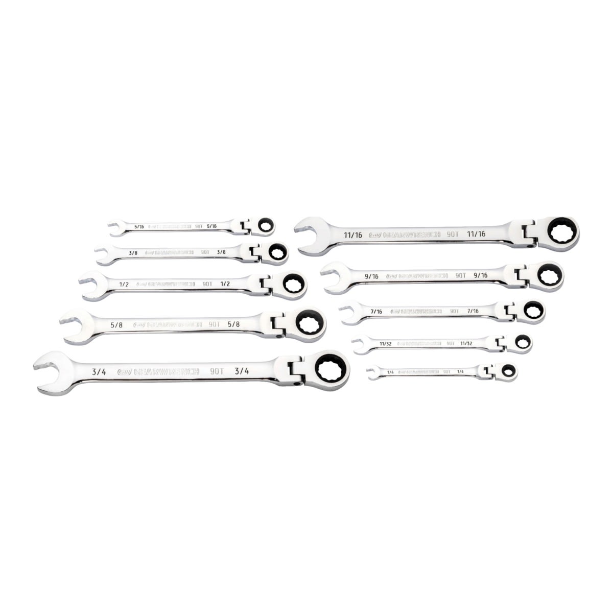 GearWrench Flex Head Ratcheting Wrench Set 315 x 132 x 97mm 10 (Piece)