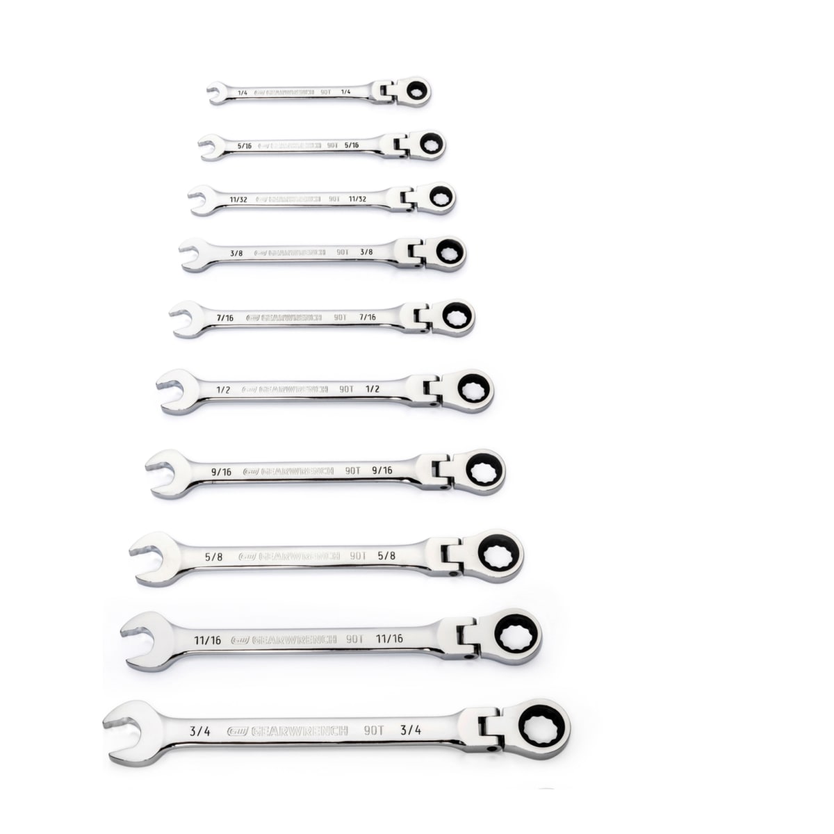 GearWrench Flex Head Ratcheting Wrench Set 315 x 132 x 97mm 10 (Piece)
