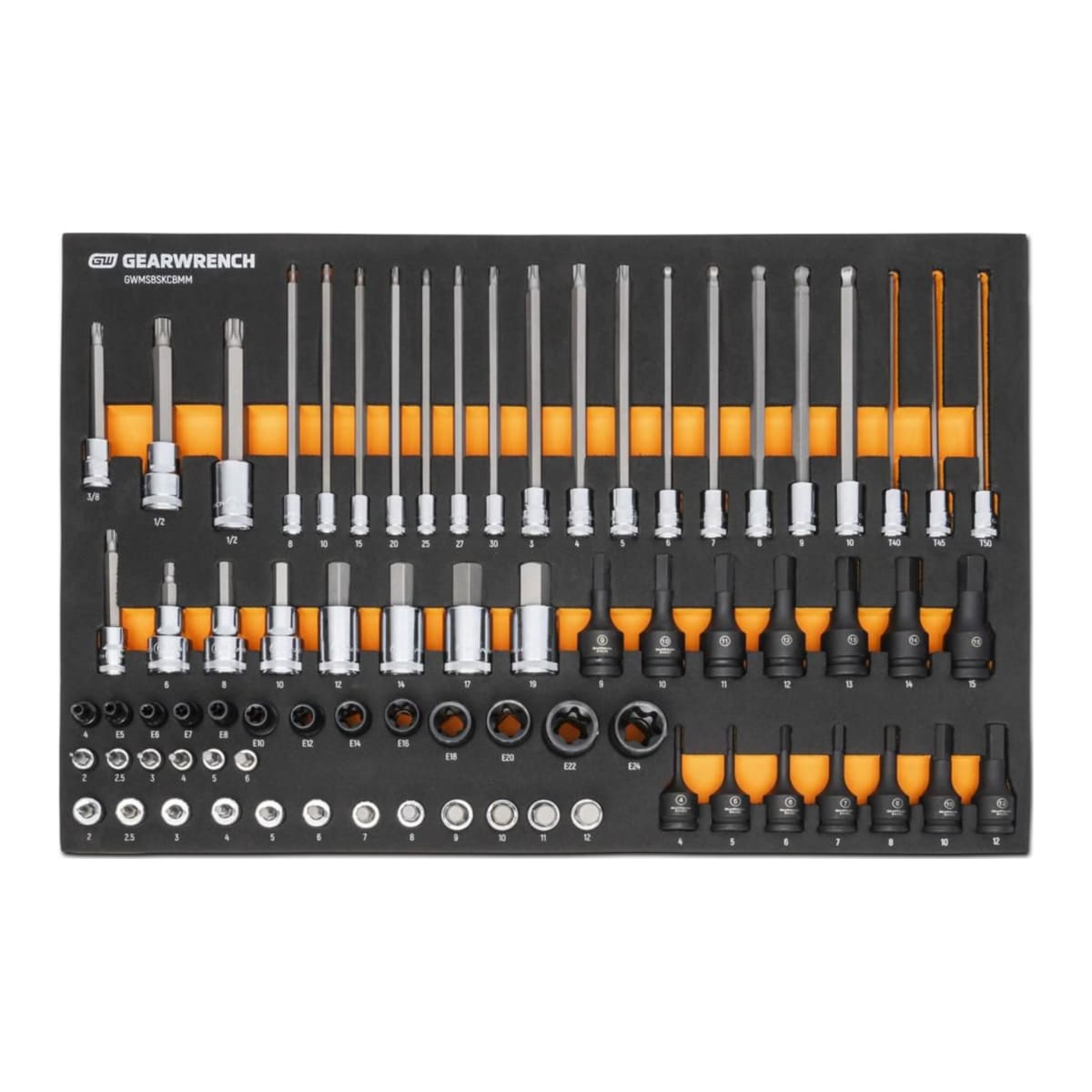 GearWrench Metric Bit Socket Set in EVA Tray 514 x 341 x 31mm 74 (Piece)