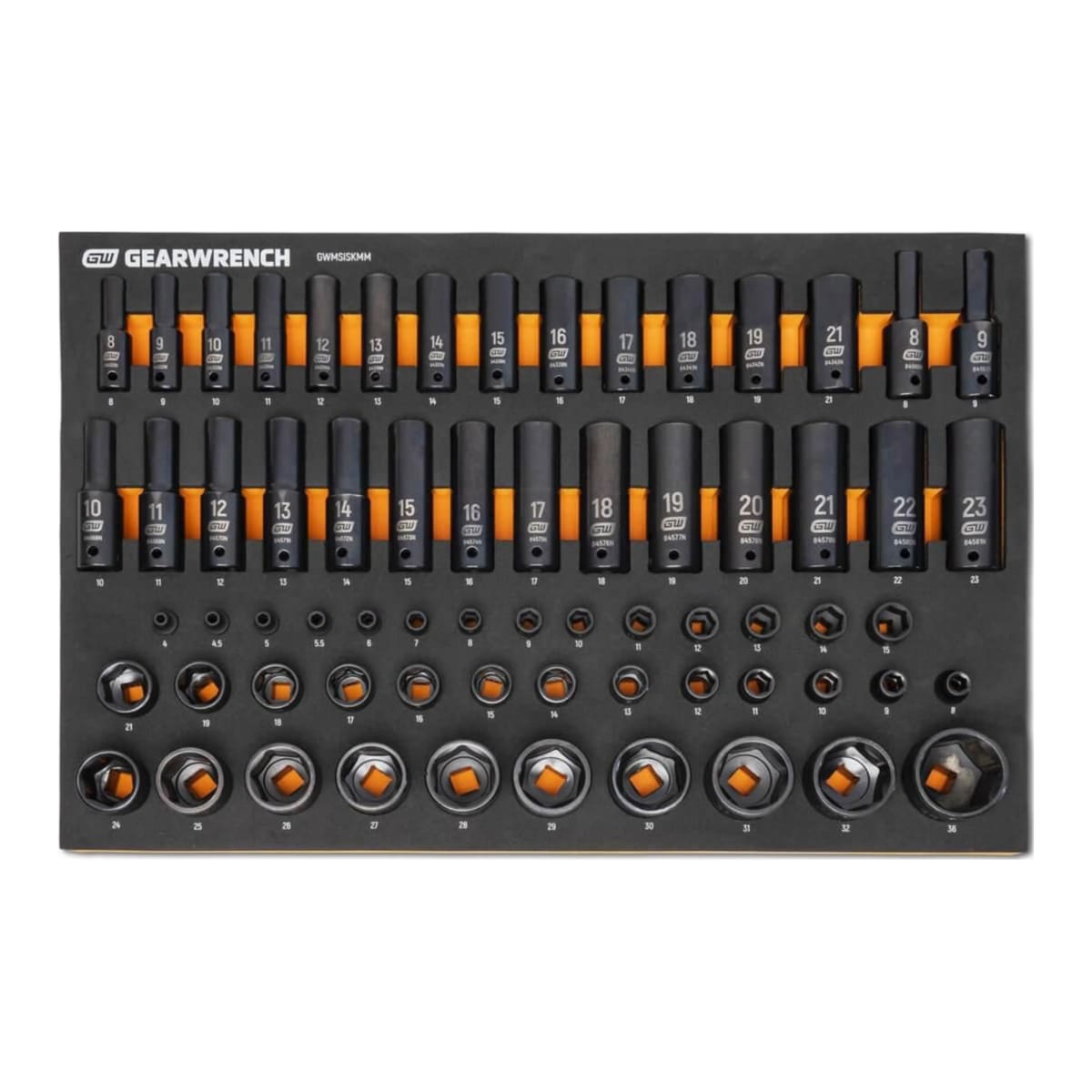 GearWrench 6Pt Impact Socket Set in Eva Tray 514 x 341 x 31mm 66 (Piece)