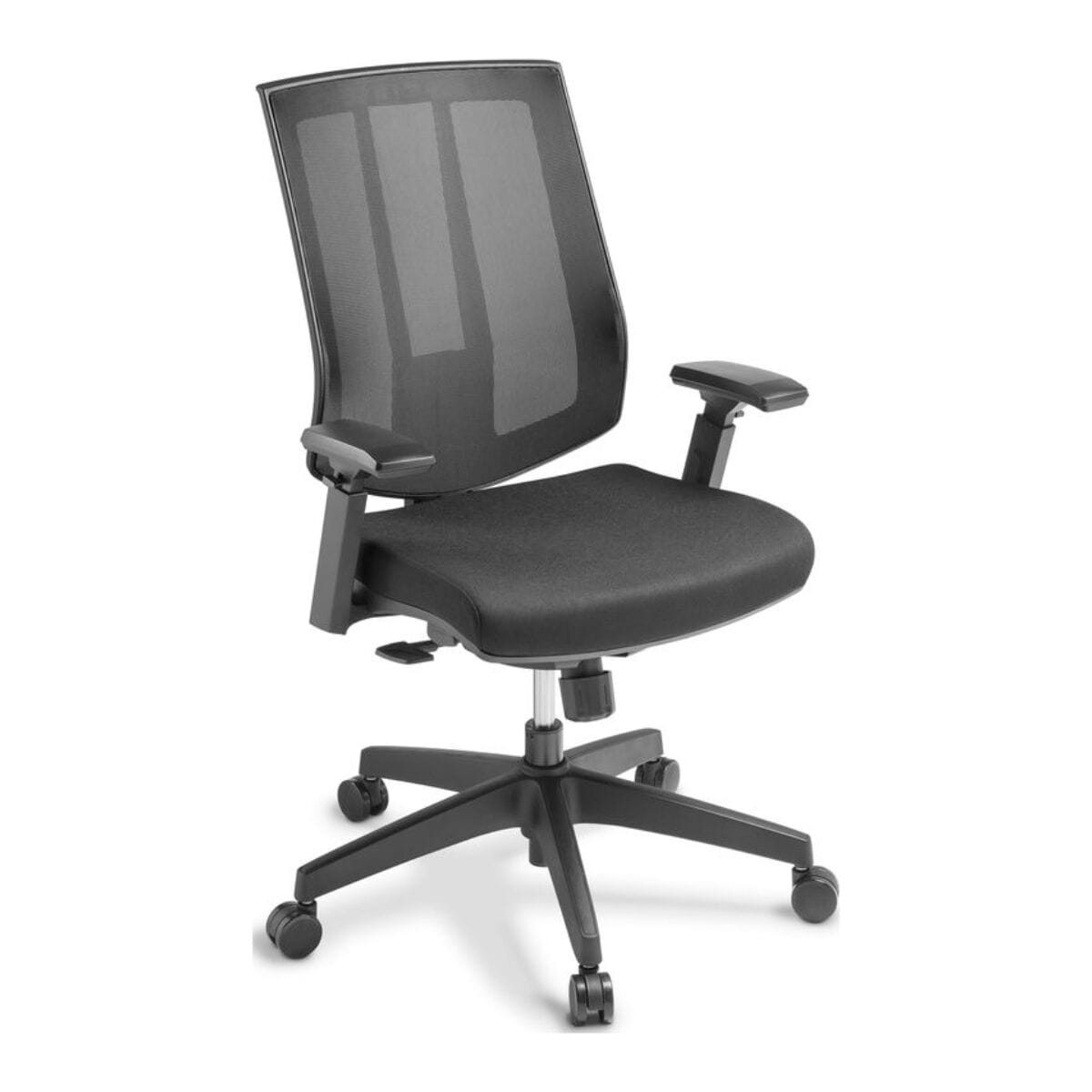 Eden Rally Mesh Back Task Chair with Arms Black Fabric