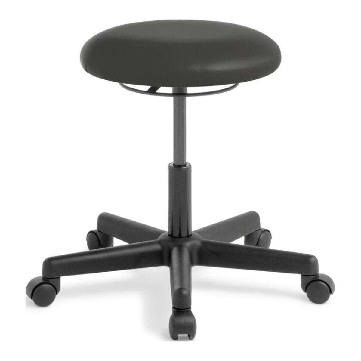 Eden Black Vinyl Button Stool