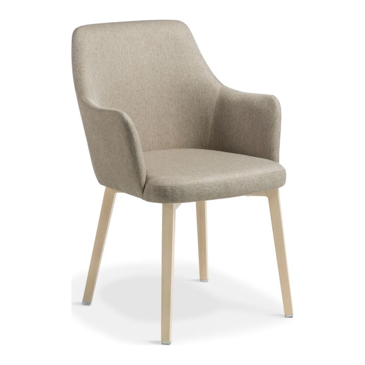 Eden Olli Timber-Look Chair Steel Base Flax fabric upholstery