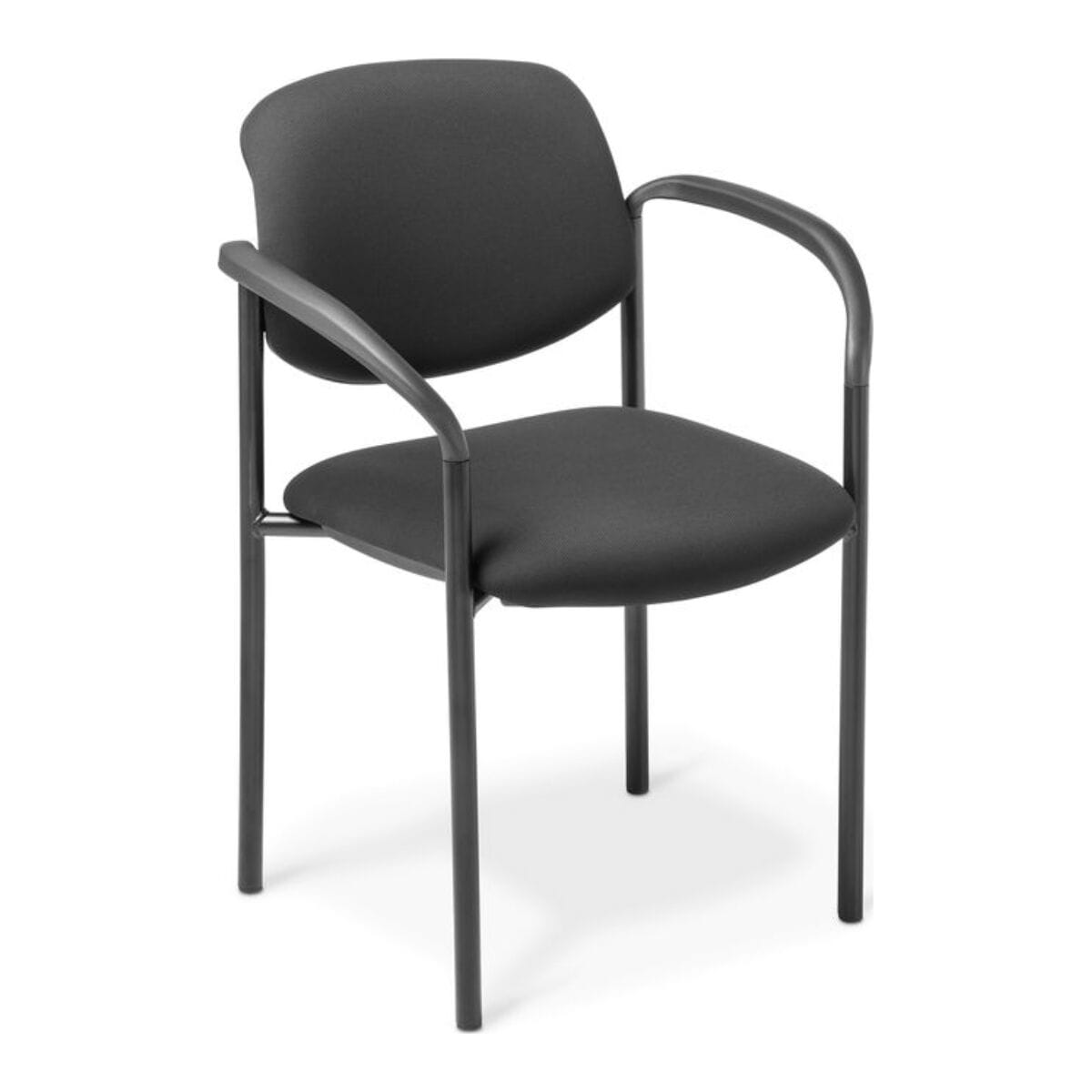 Eden Pause Black Fabric Visitor Chair with Arms
