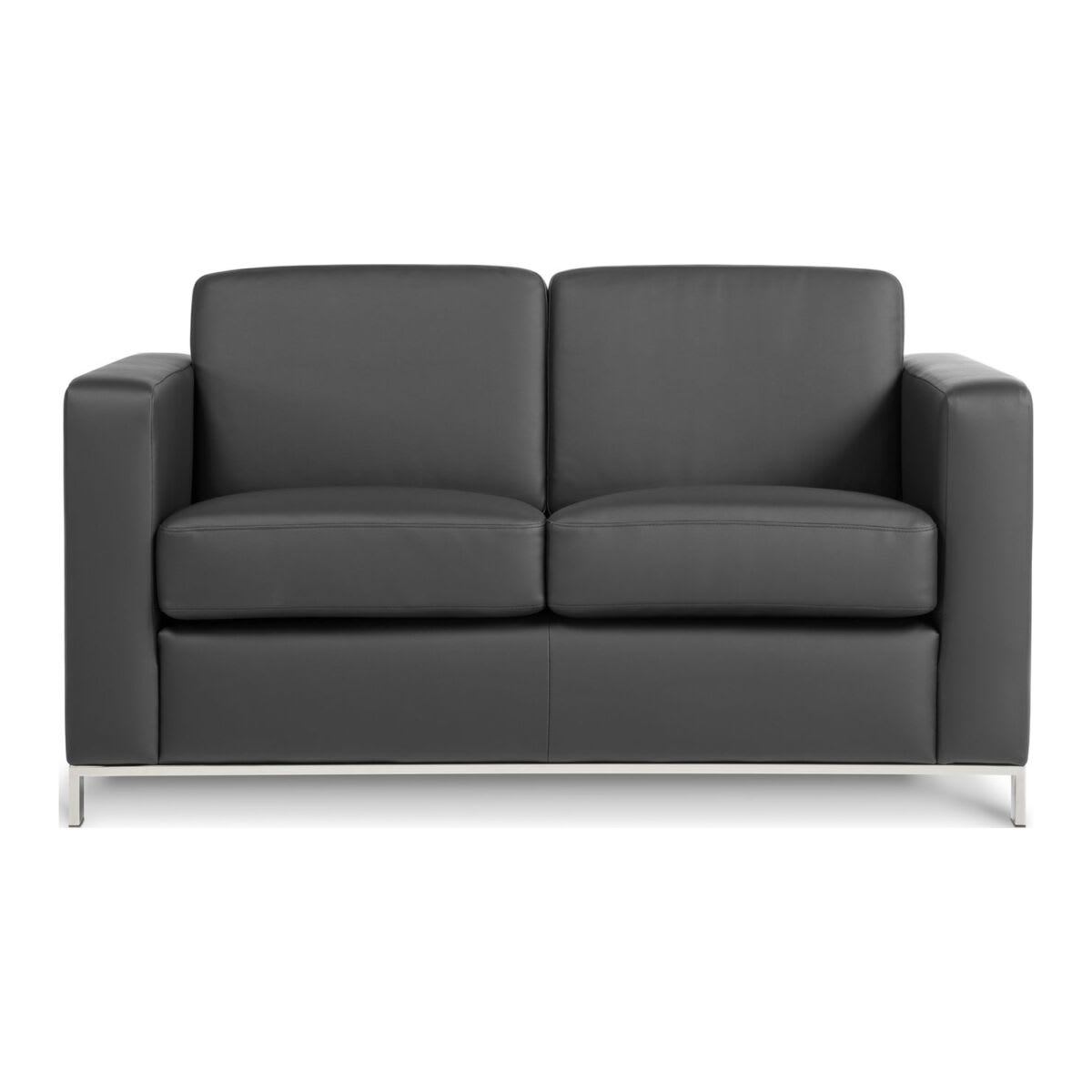 Eden Carlo Black Leather-Look 2-Seater