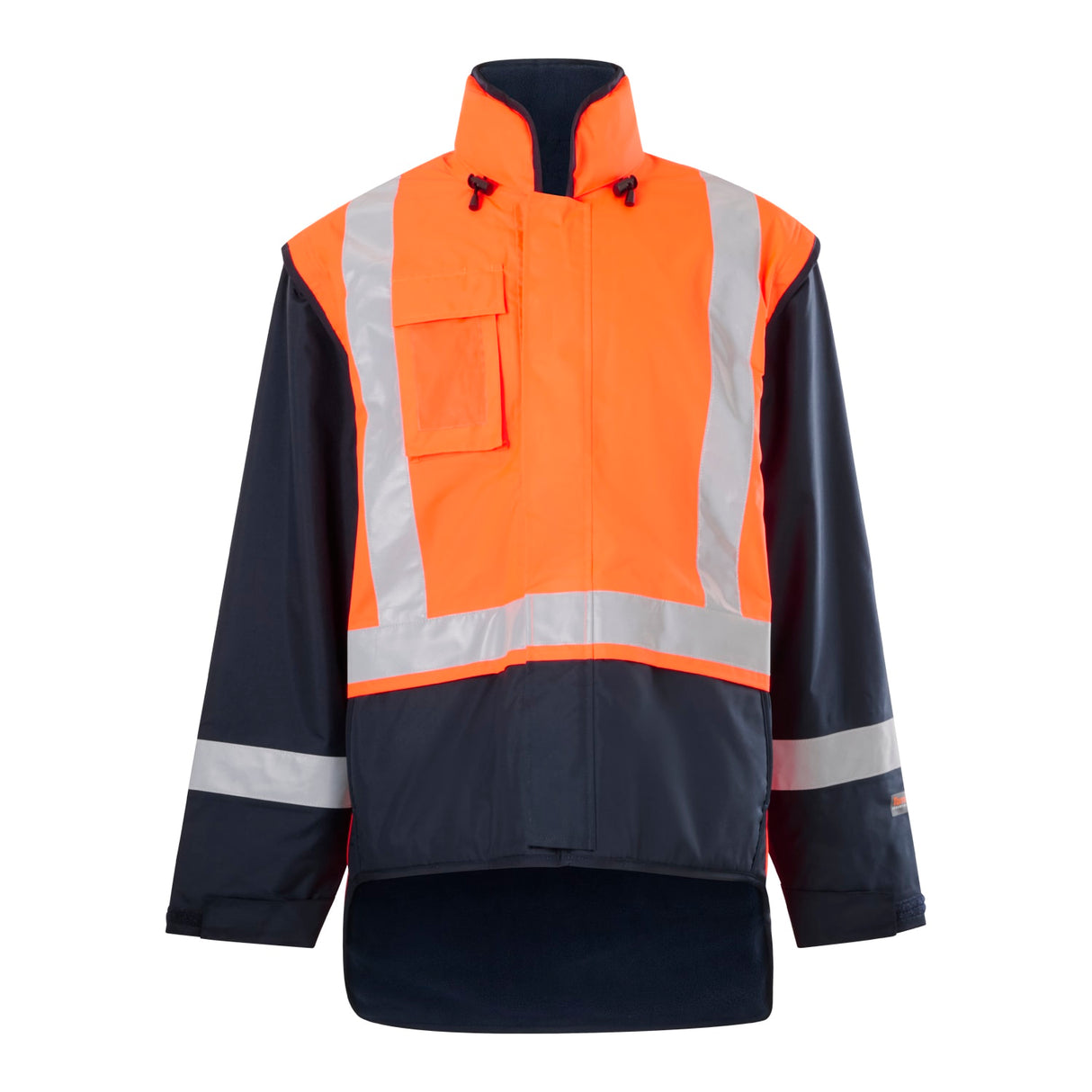 Tornado Essentials, Zip Off Sleeve Jacket, T01913 - Orange/Navy