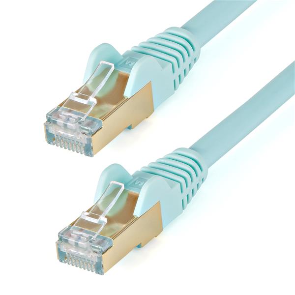 1.5 m CAT6a Cable - Aqua RJ45 Shielded Patch Cord - Snagless