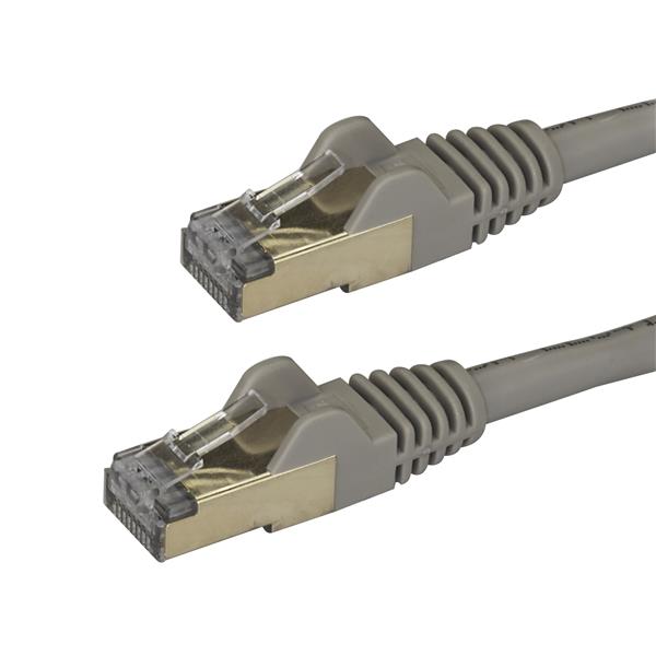 Gray 1.5 m CAT6a Shielded Patch Cord with RJ45 connectors, designed for reliable 10 Gigabit network performance.