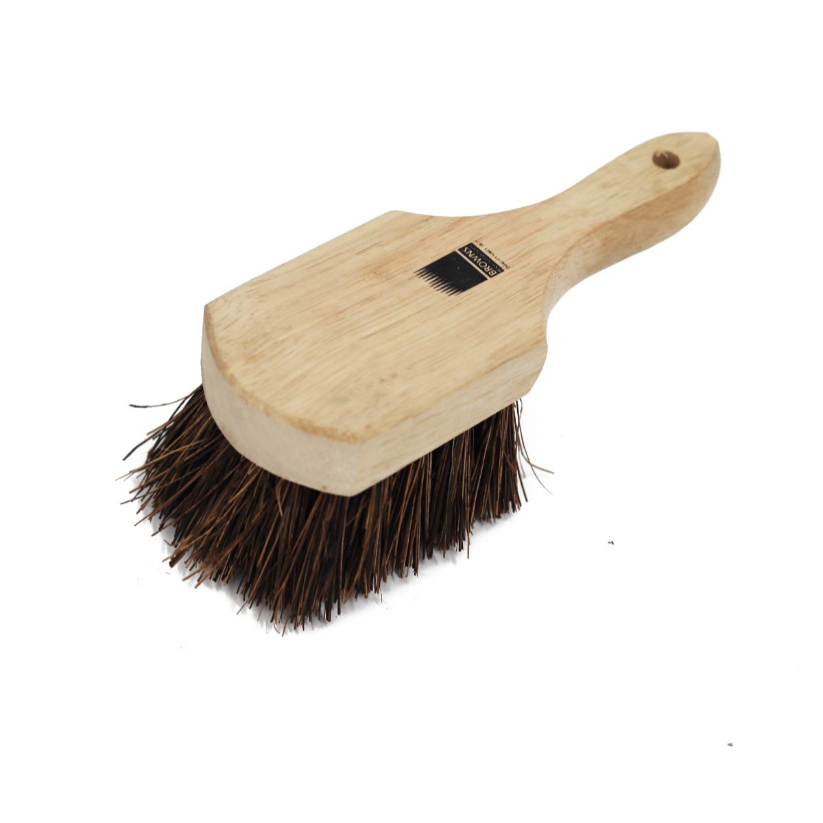 Short Wood Handle Dyed Palmyra Gong Brush - Browns