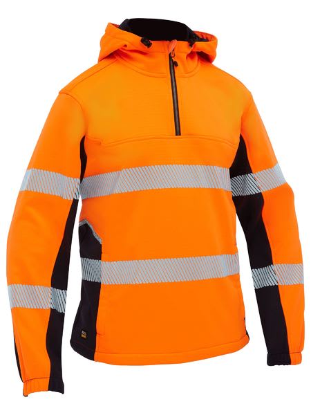 Flx & Move Hi Vis Taped Fleece Hoodie, BK6571T - Orange/Navy