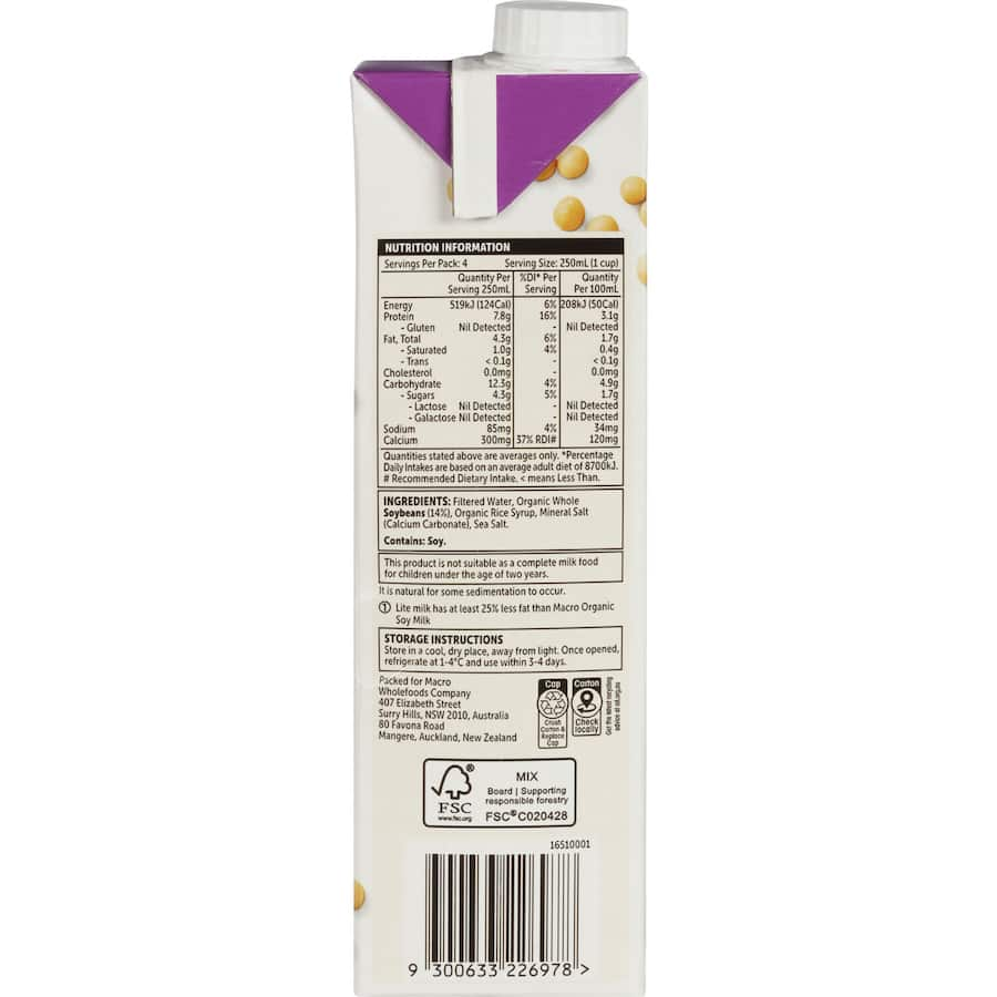 Macro Organic Soy Milk Light