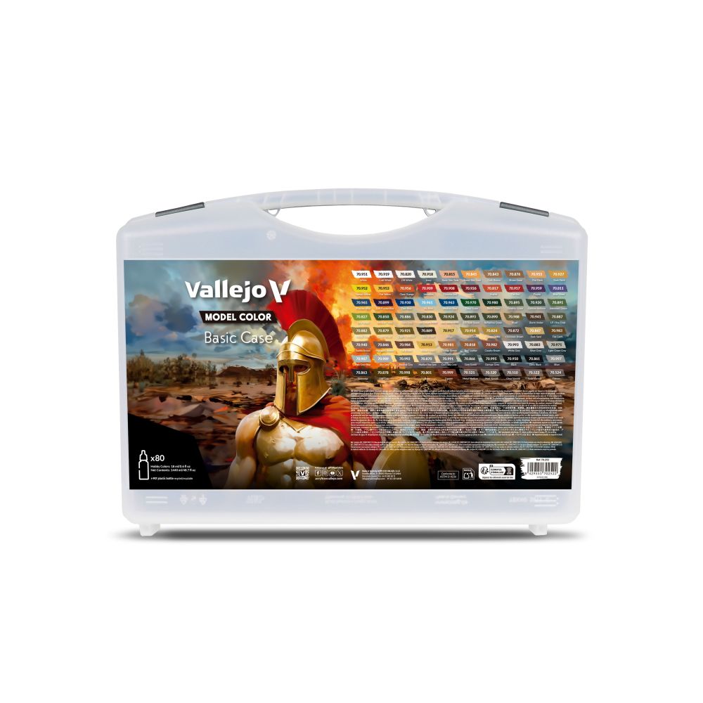 Vallejo - Model Colour - Basic Case. Includes: 75 Basic Colors + 5 Auxiliaries