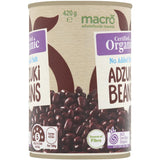 Macro Organic Beans Adsuki No Added Salt Can 420g