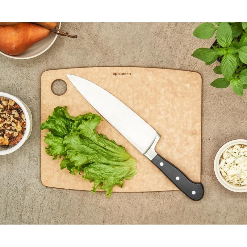 Natural Epicurean Kitchen Cutting Board, 29x23x0.6cm, lightweight, knife-friendly, heat resistant, and dishwasher safe.