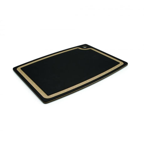 Epicurean Gourmet Cutting Board in slate, 37x29x0.95cm, features a juice groove and heat resistance up to 350°F.