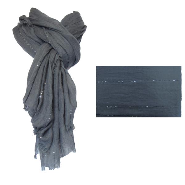 Scarf - Charcoal with Sequins