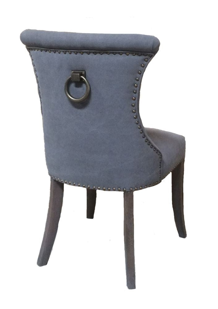 Dining Chair Miami Grey Canvas / Oak - 75cm